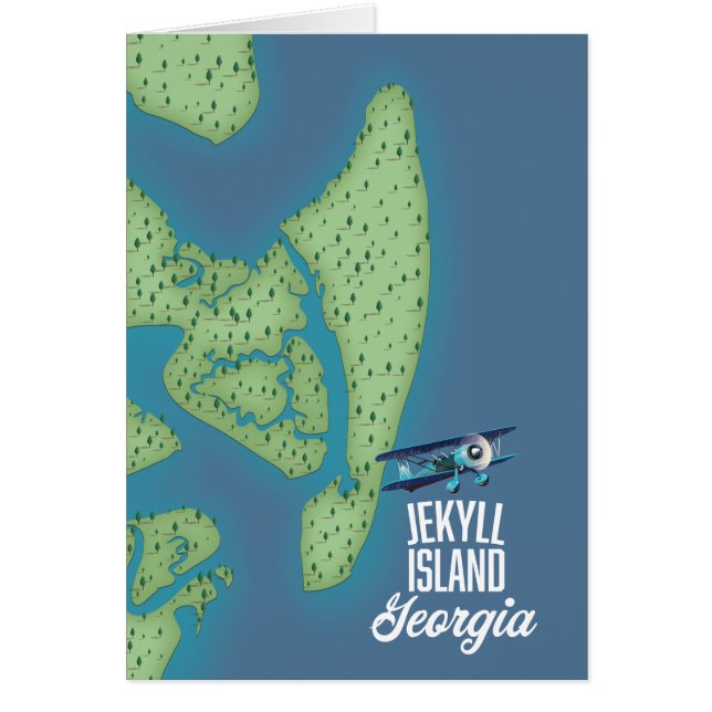 Carte de l'île Jekyll Géorgie États-Unis (Devant)