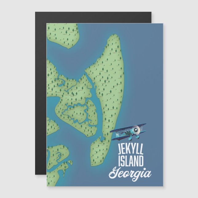Carte de l'île Jekyll Géorgie États-Unis (Devant / Derrière)