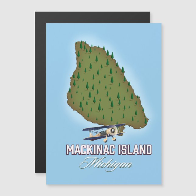 Carte de l'île Mackinac Michigan (Devant / Derrière)
