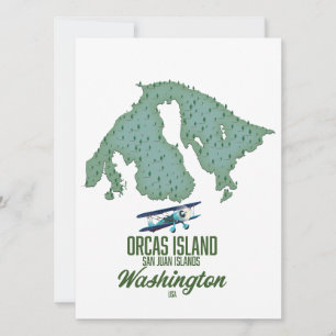 Carte de l'île Orcas, Washington, États-Unis