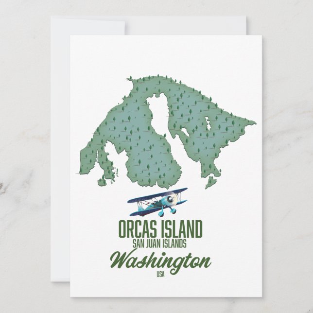Carte de l'île Orcas, Washington, États-Unis (Devant)