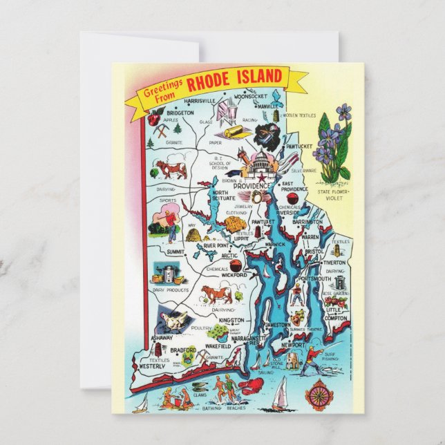 Carte de l'île Rhode Faire-part de déplacement (Devant)