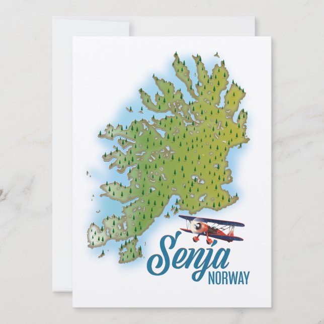Carte de l'île Senja en Norvège (Devant)