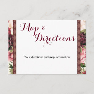 Carte de l'information de mariage de bouquet de