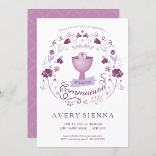 Carte de l'invitation de la première de sainte