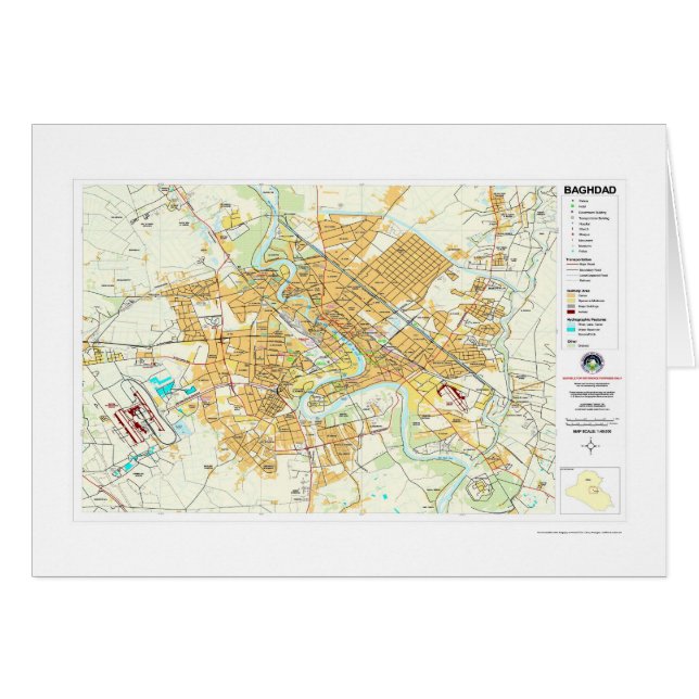 Carte de l'Irak de ville de Bagdad - 2003 (Devant horizontal)