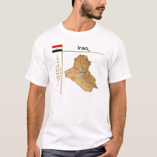 Carte de l'Irak + Drapeau + Titre T-shirt