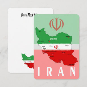 Carte de l'Iran avec drapeau et emblème