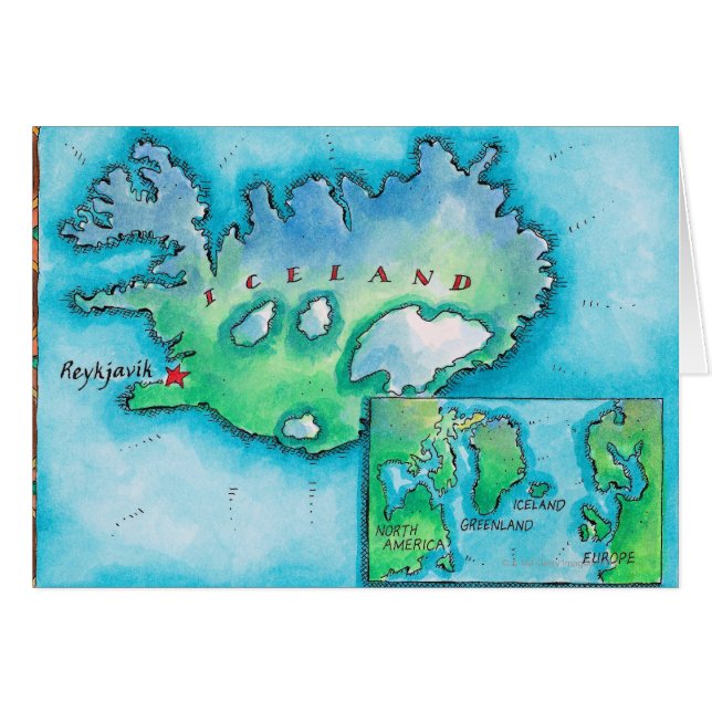 Carte de l'Islande (Devant horizontal)
