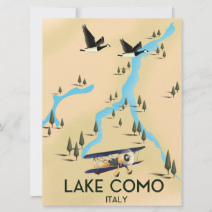 Carte de l'Italie du lac de Côme Affiche de voyage