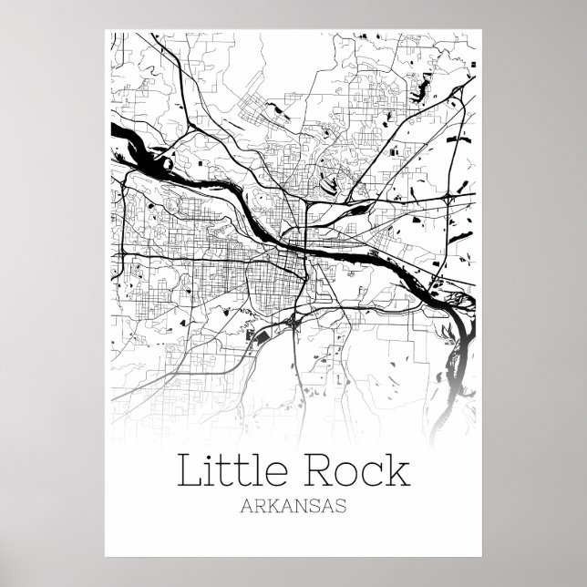 Carte de Little Rock - Arkansas - Poster de carte  (Devant)