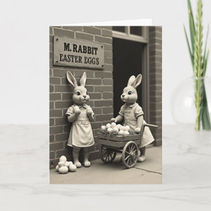 Carte de livraison de lapins de printemps