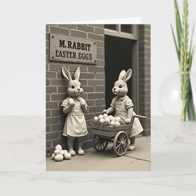 Carte de livraison de lapins de printemps (Devant)