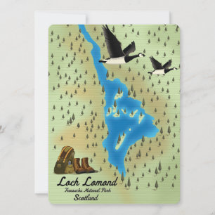 carte de Loch Lomond, Trossachs, Écosse