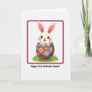 Carte de l'œuf de lapin heureux