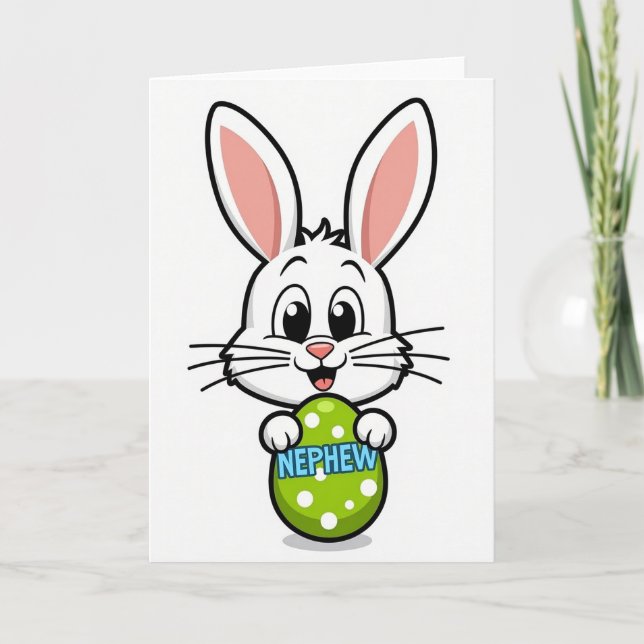 Carte de l'œuf de lapin heureux neveu (Devant)
