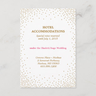 Carte de logement de CONFETTIS d'OR