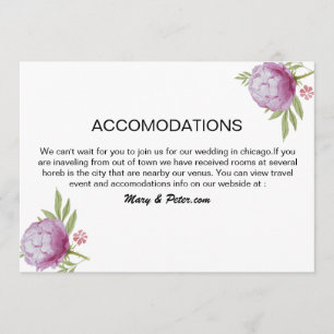 Carte de logement de mariage