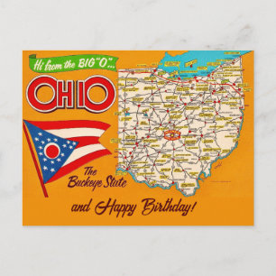 Carte de l'Ohio pour occasions Carte postale