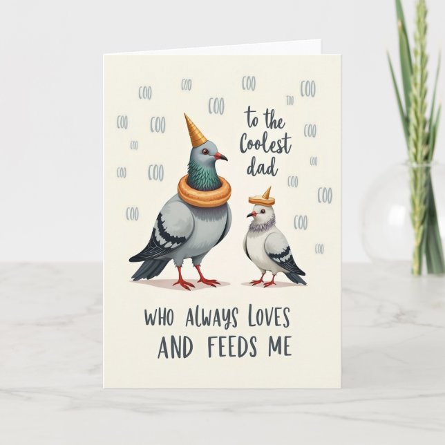 Carte de l'oiseau du papa le plus cool (Devant)
