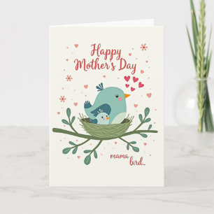 Carte de l'Oiseau Mère à pois