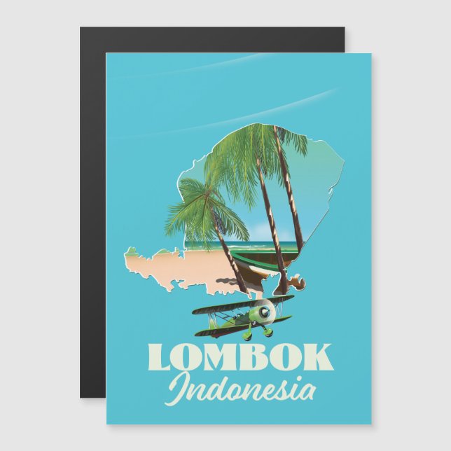 carte de Lombok Indonésie (Devant / Derrière)