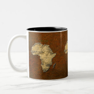 Carte de l'or métallique de l'AFRIQUE Mug