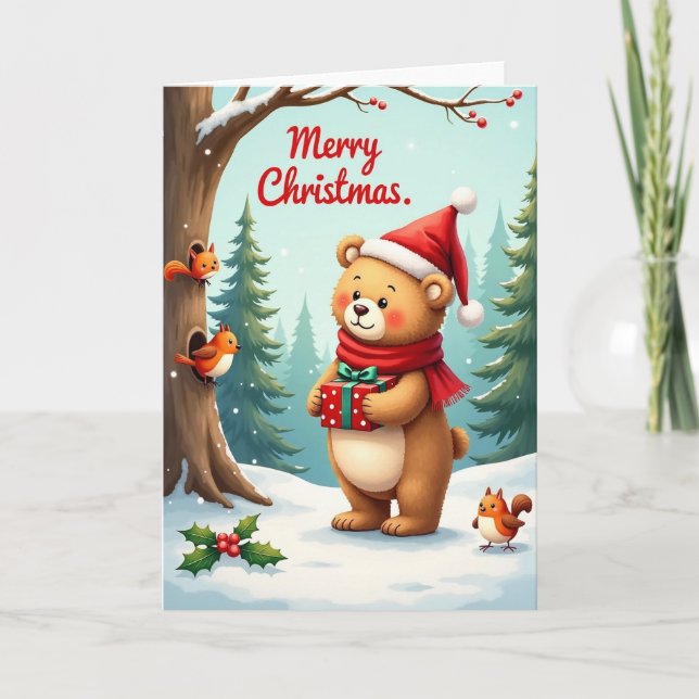 Carte de l'ours cadeau festif (Devant)