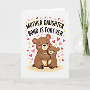 Carte de l'ours maman fille aimante