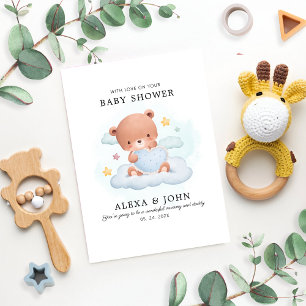 Carte de l'ours pour la baby shower de Maman et Pa
