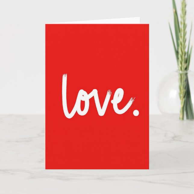 Carte de love écrite à la main en rouge minimalist (Devant)