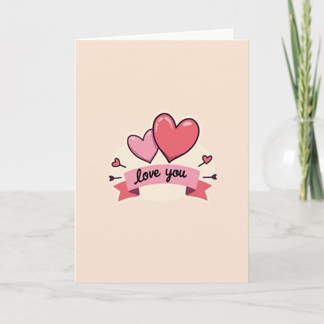Carte de Love You Cœurs Sincères (Devant)