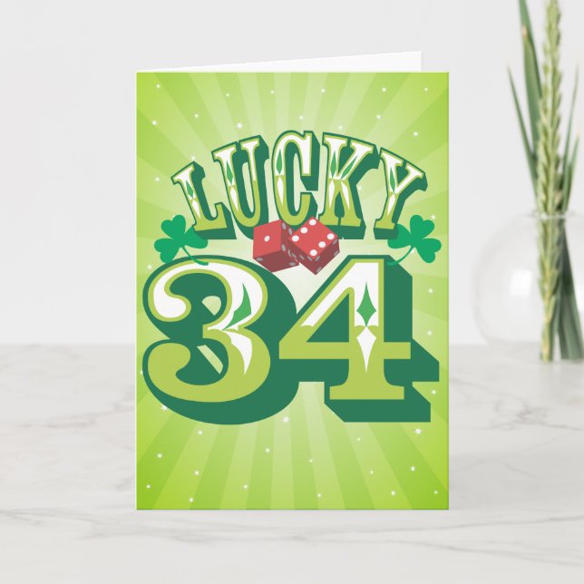 Carte de Lucky 34 Birthday (Devant)