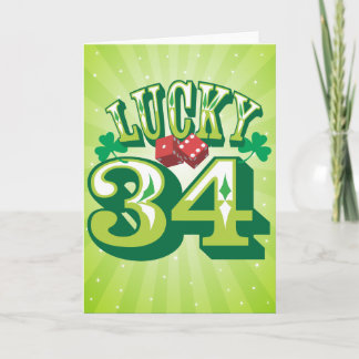 Carte de Lucky 34 Birthday