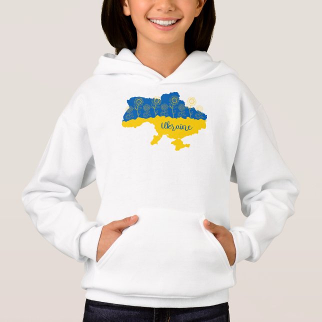 Carte de l'Ukraine avec tournesol et drapeau ukrai (Devant)