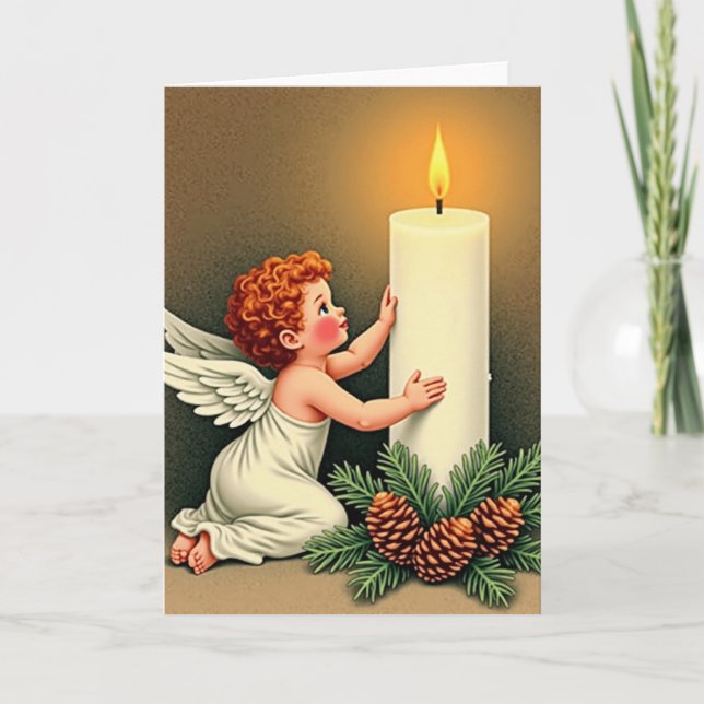Carte de lumière d'ange de Noël (Devant)
