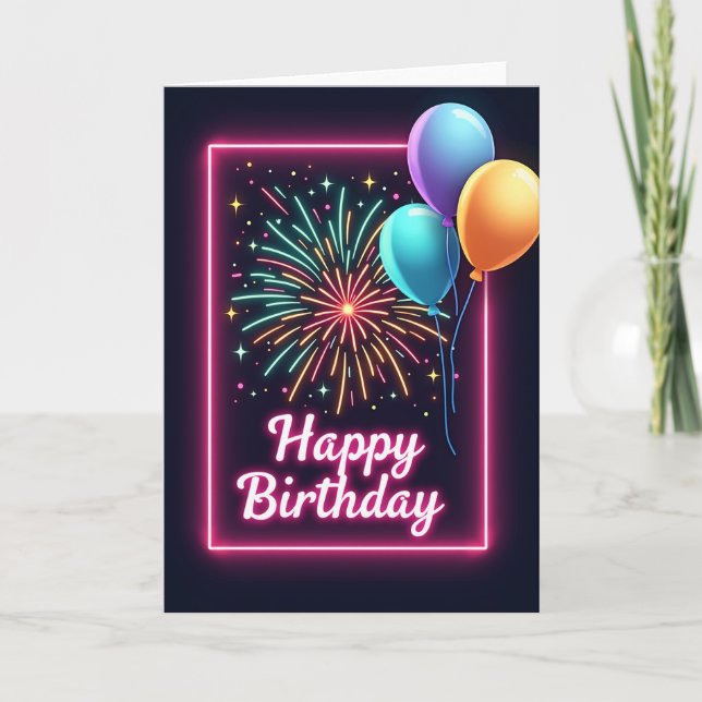 Carte de lumière d'anniversaire explosive (Devant)