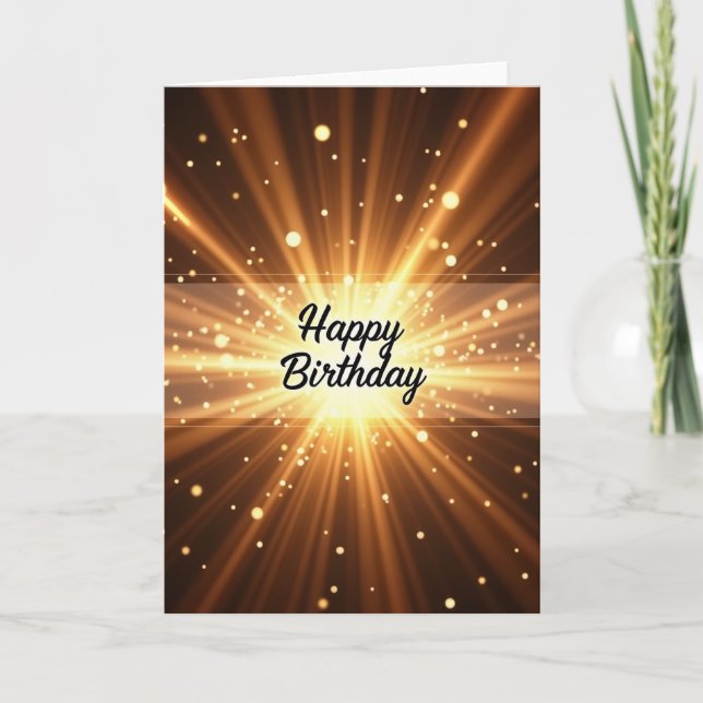 Carte de lumière dorée festive (Devant)