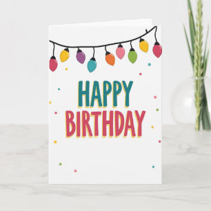 Carte de lumières d'anniversaire joyeux