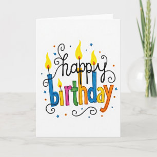 Carte de lumières d'anniversaire peintes