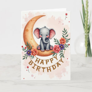 Carte de lune pour bébé d'anniversaire douce