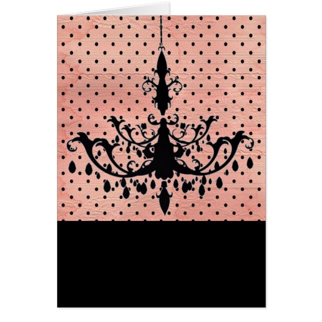 Carte de lustre noir spectaculaire ou Invitations  (Devant)