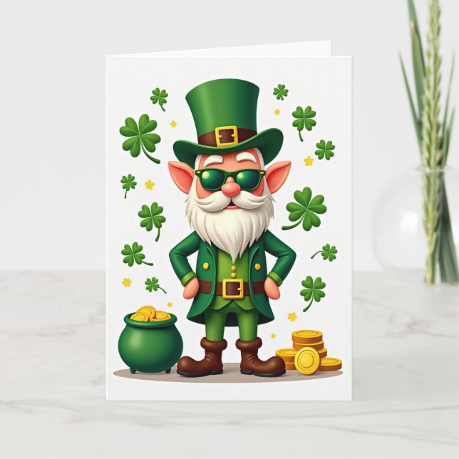 Carte de lutin à éclats de trèfle (Devant)