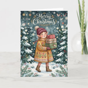 Carte de lutin de Noël joyeux