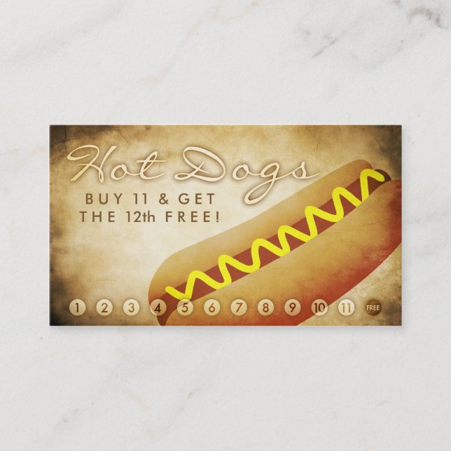 carte de luxe âgée de fidélité de hot-dogs (Devant)