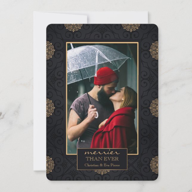 Carte de luxe de vacances de photo de cadre (Devant)