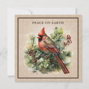Carte de luxe en toile de jute Cardinal vintage en