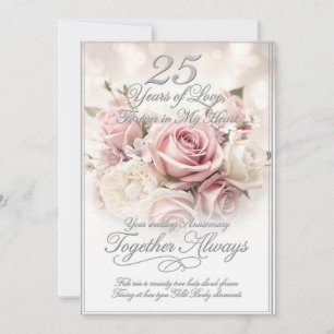 Carte de luxe pour les 25 ans de mariage