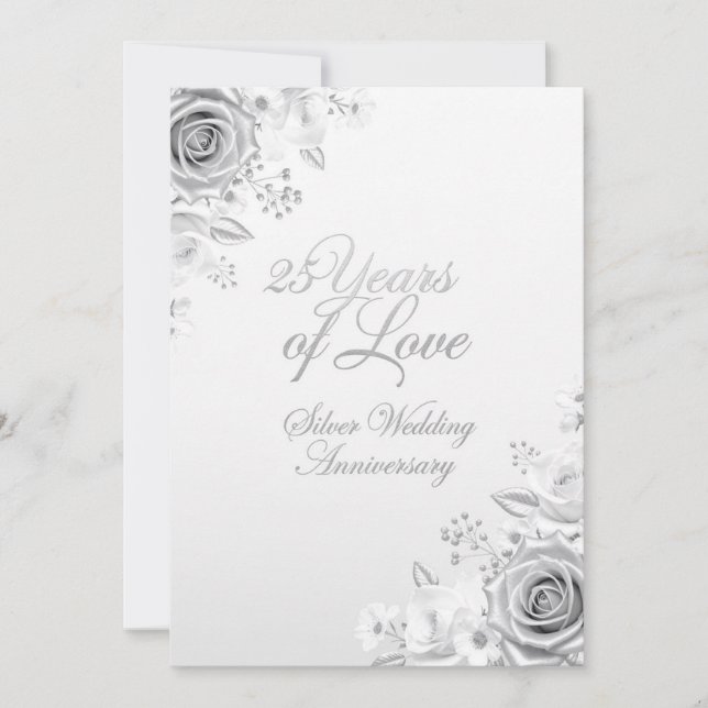 Carte de luxe pour les 25 ans de mariage avec moti (Devant)