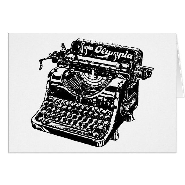 Carte de machine à écrire vintage (Devant horizontal)
